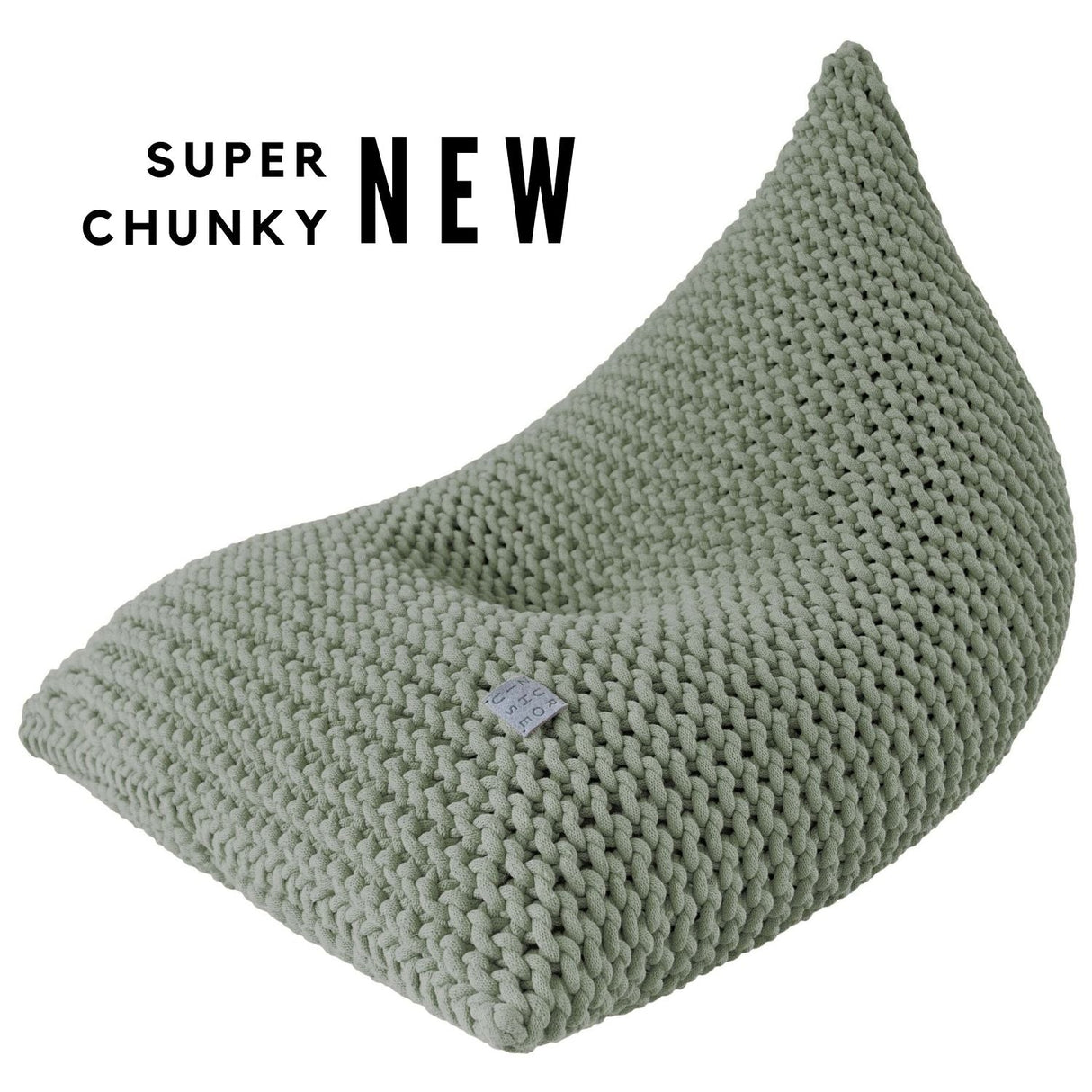 Chunky Knitted Bean Bag | LIGHT OLIVE