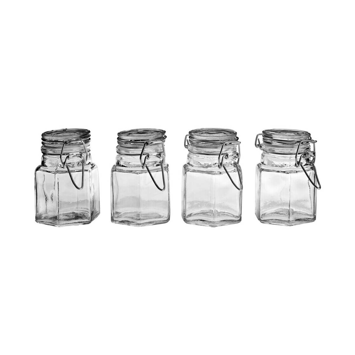 Hayden Glass and Clip Top Lids Spice Jars Set of 4