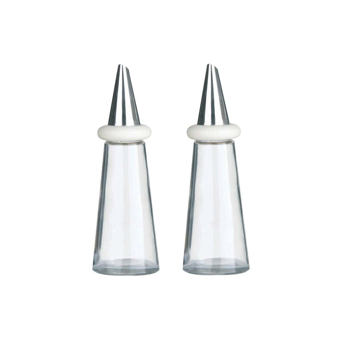 Cone Condiments Cream Plastic Oil and Vinegar Set
