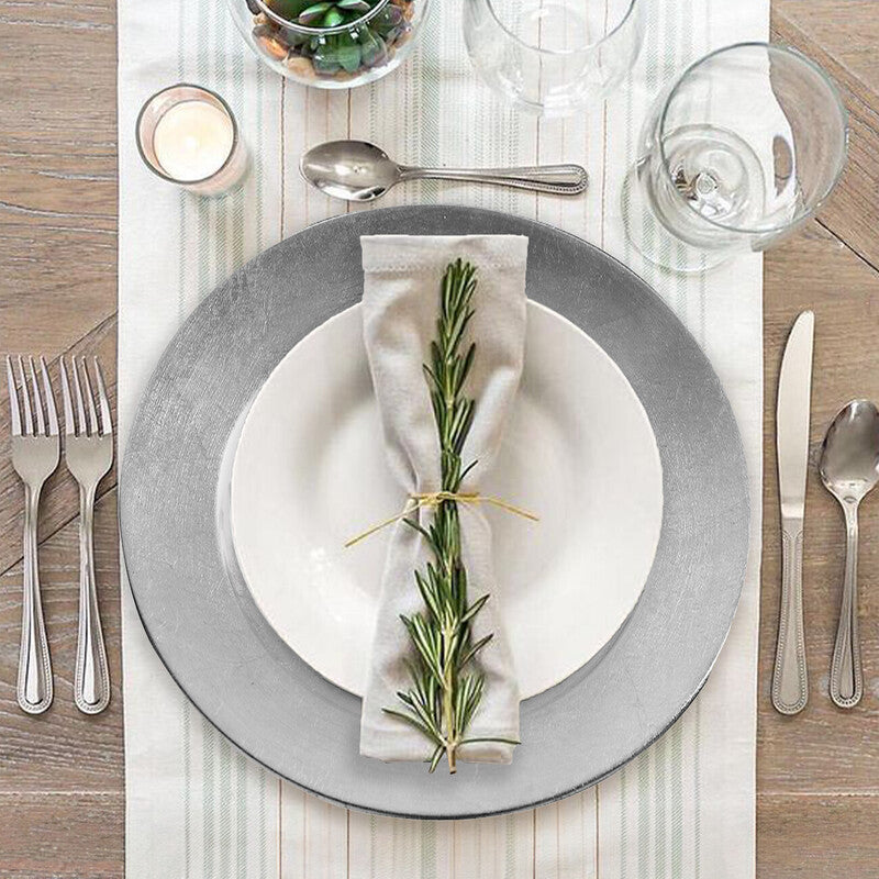 33cm Dia Silver Finish Charger Plate