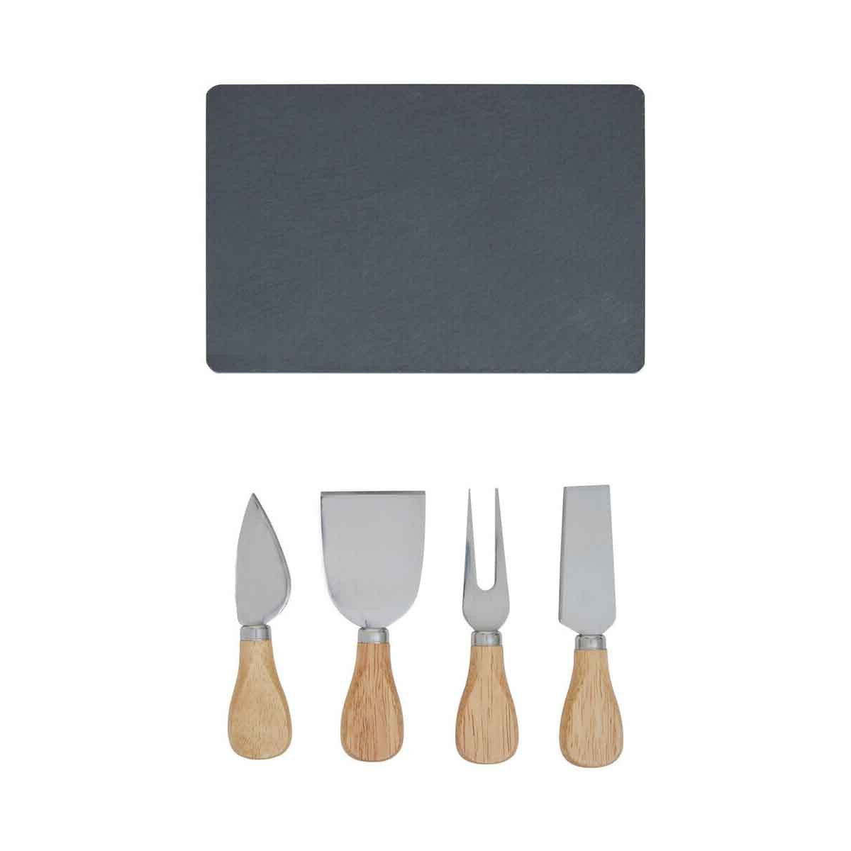 Carter Slate Board and 4 Piece Cheese Knife Set