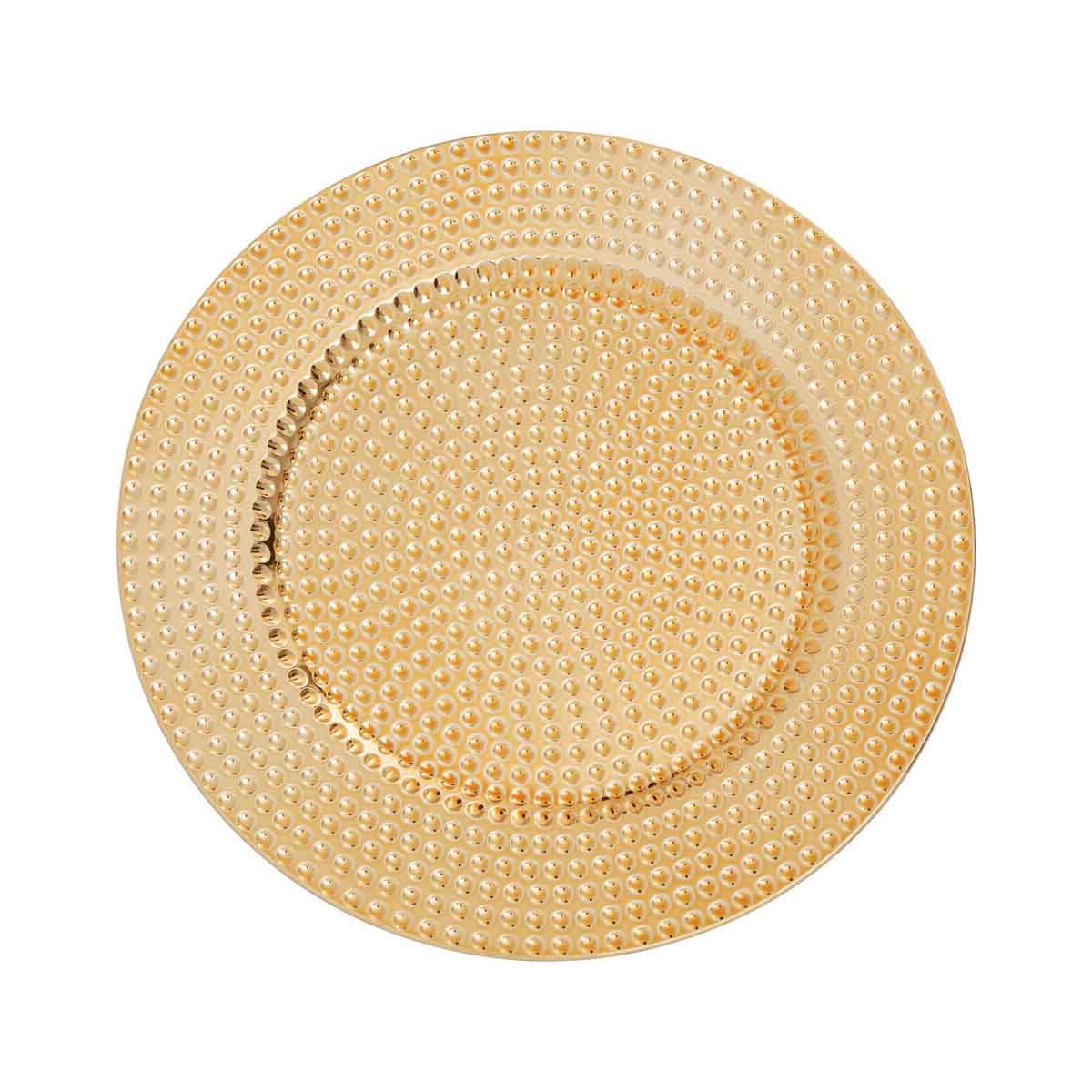 Dia Gold Finish Hammered Charger Plate
