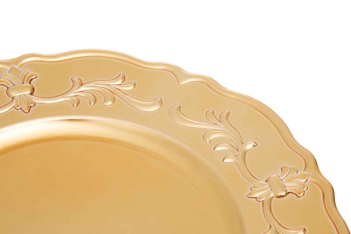 Dia Gold Finish Baroque Charger Plate