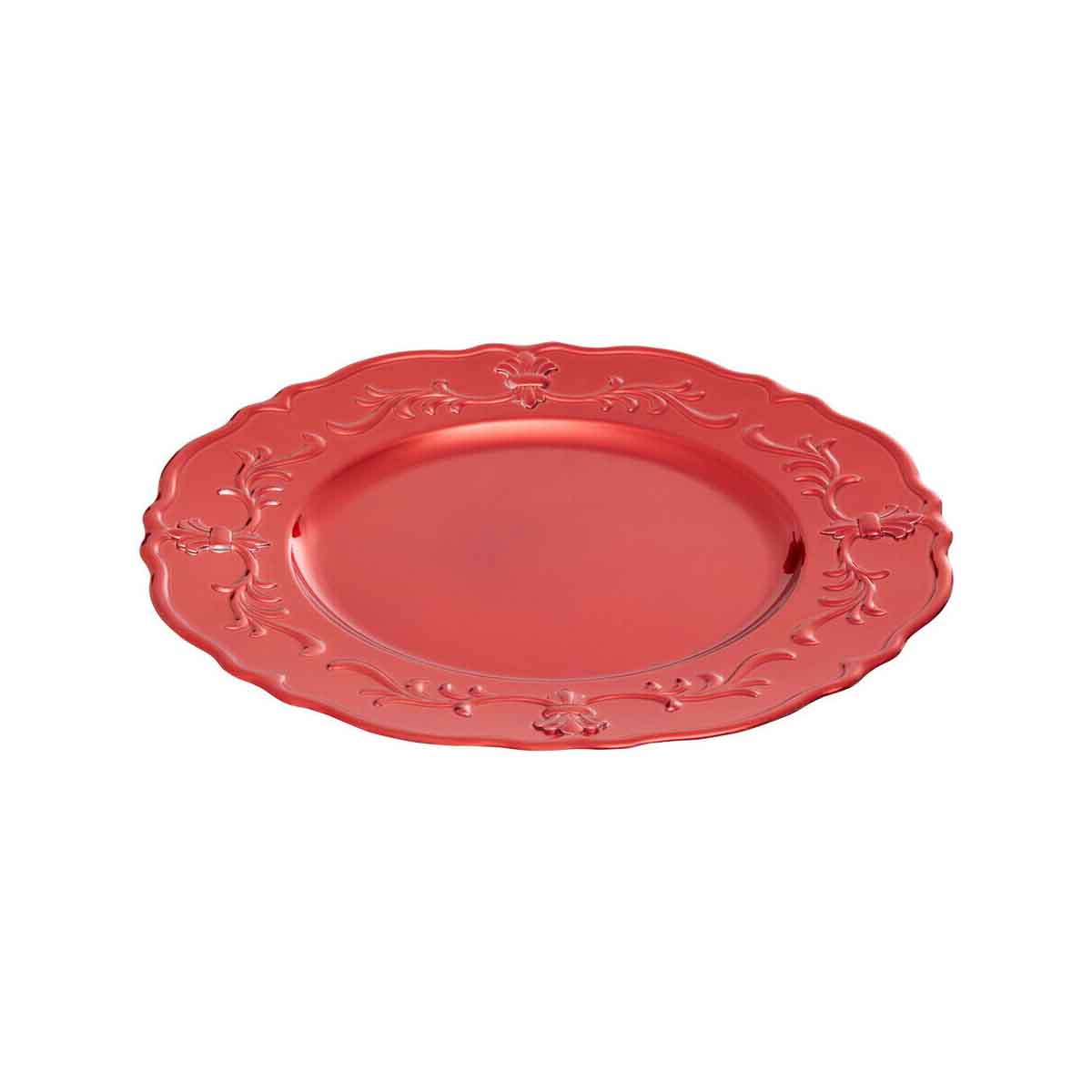 Dia Red Finish Baroque Charger Plate