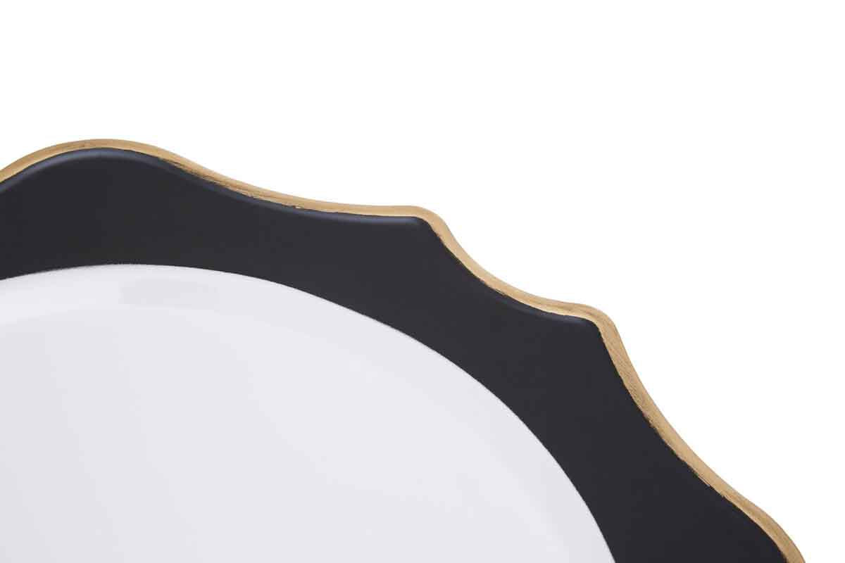 Dia White And Black Round Charger Plate
