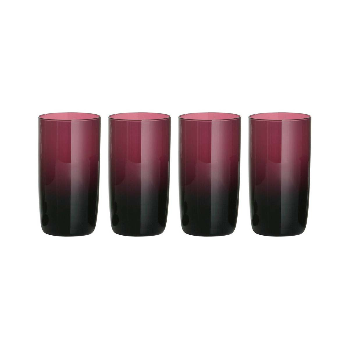 Set Of Four Purple Hi Ball Glasses