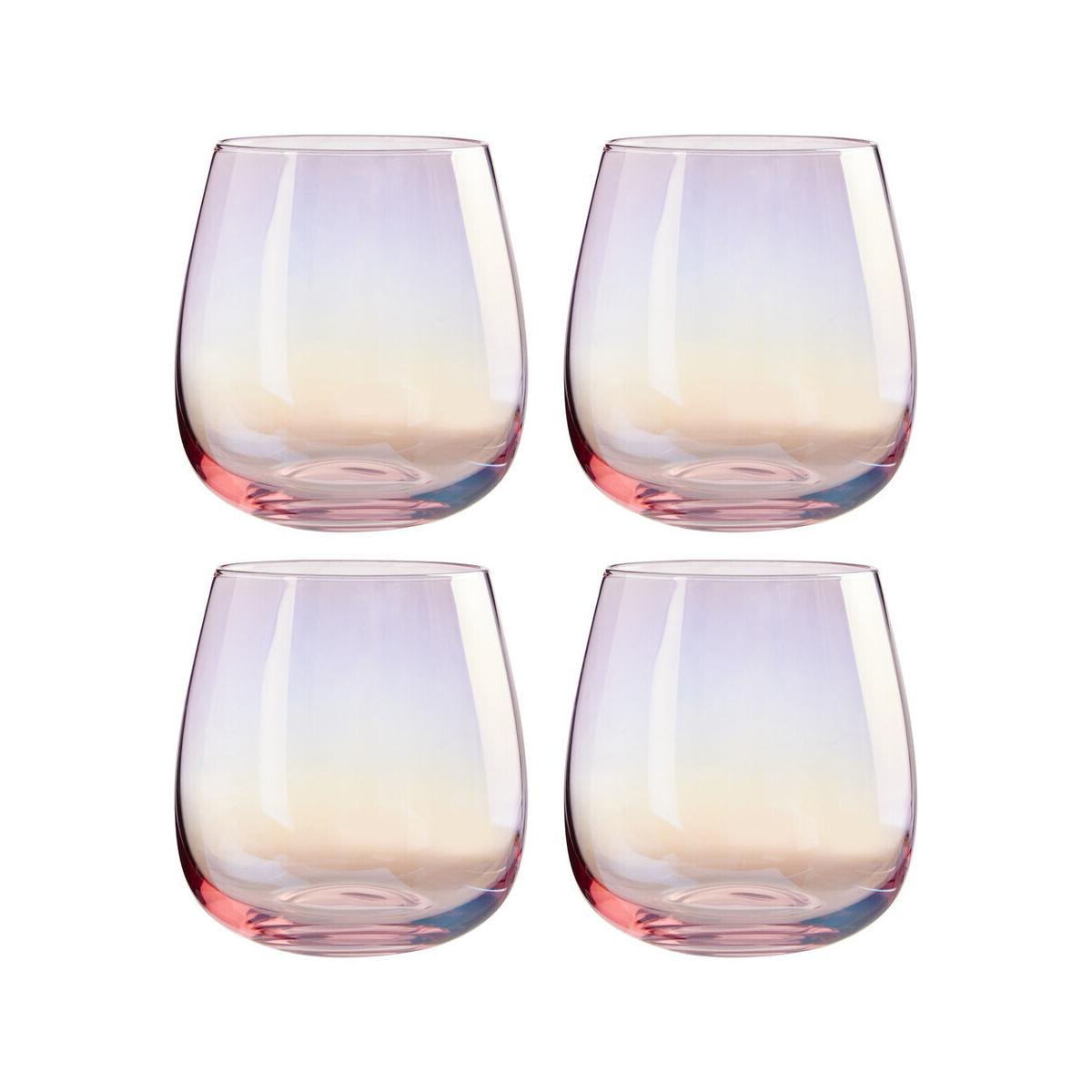 Frosted Deco Set Of 4 Tumbler Glasses