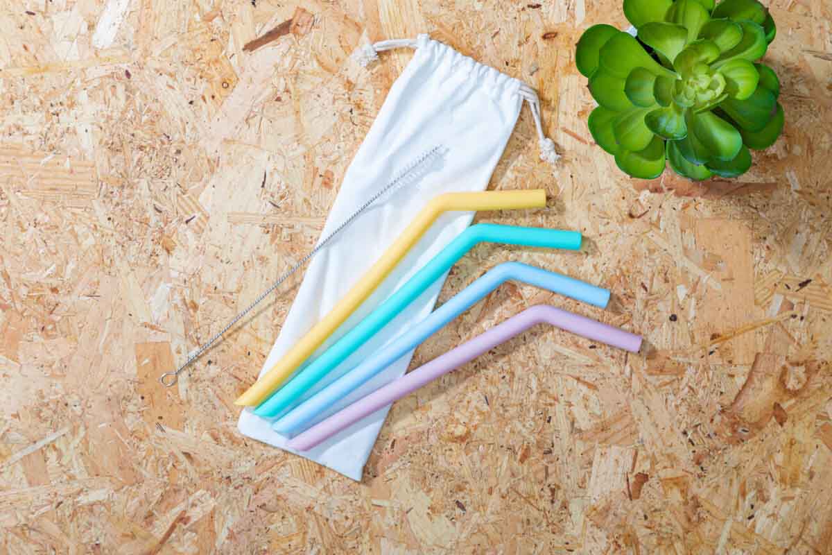 Mimo Set Of 4 Silicone Straws