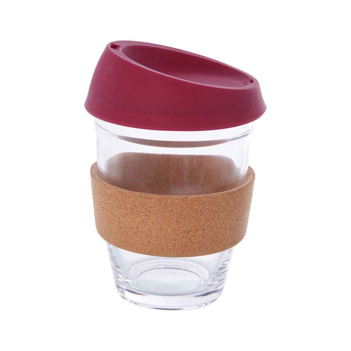 Mimo Glass Mug With Red Silicone Lid