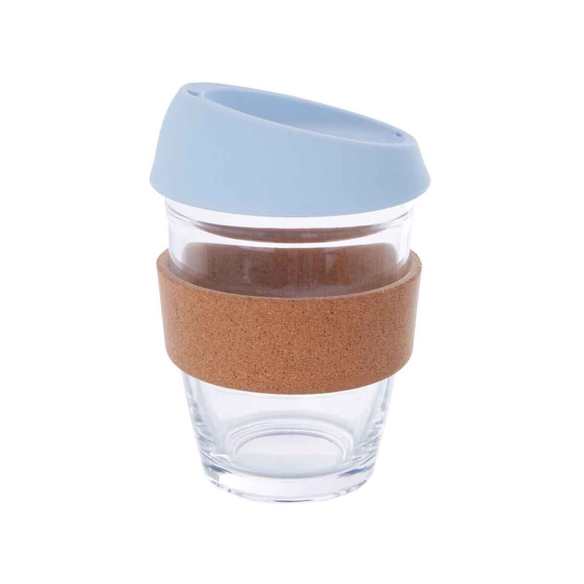 Mimo Glass Mug With Light Blue Silicone Lid