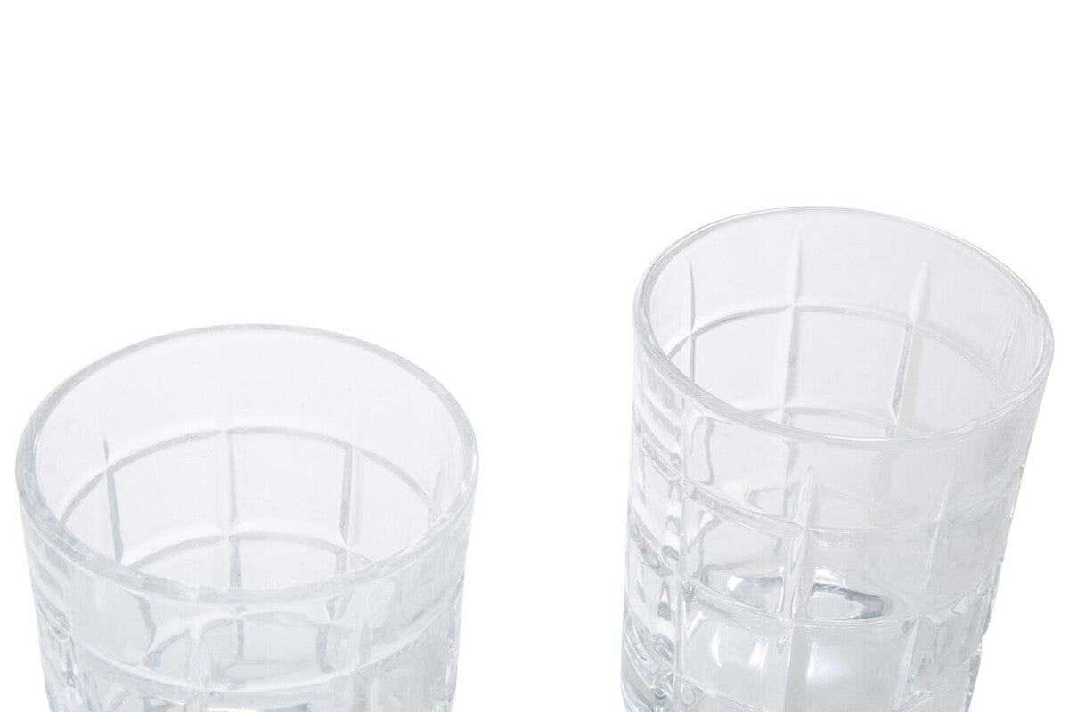 Auclair Set Of Four Check Glass Tumblers