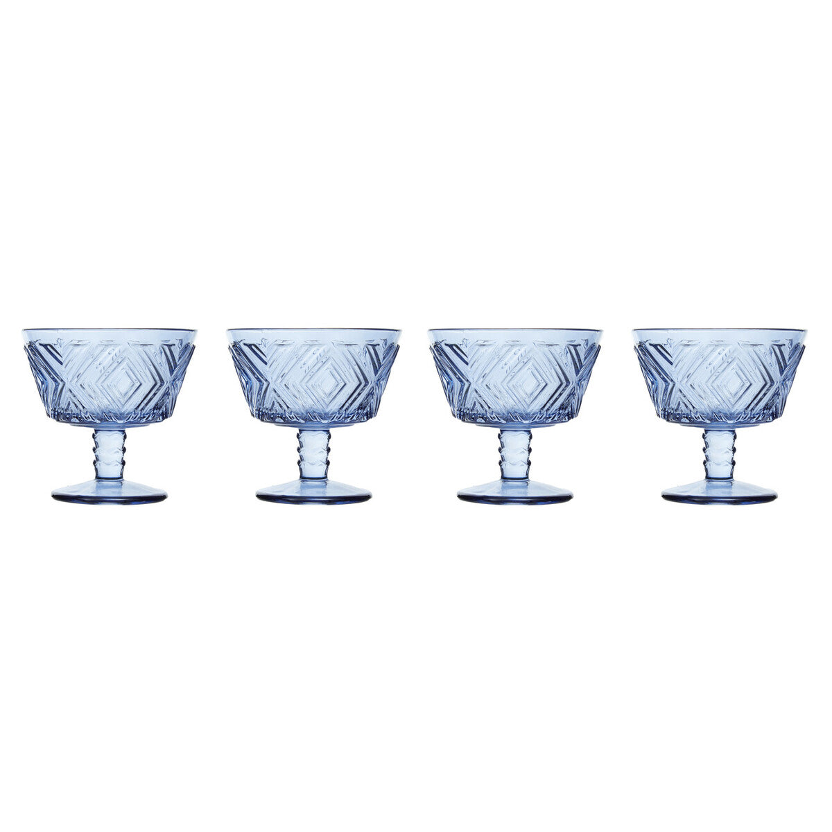 Fleur Set Of Four Blue Dessert Dishes