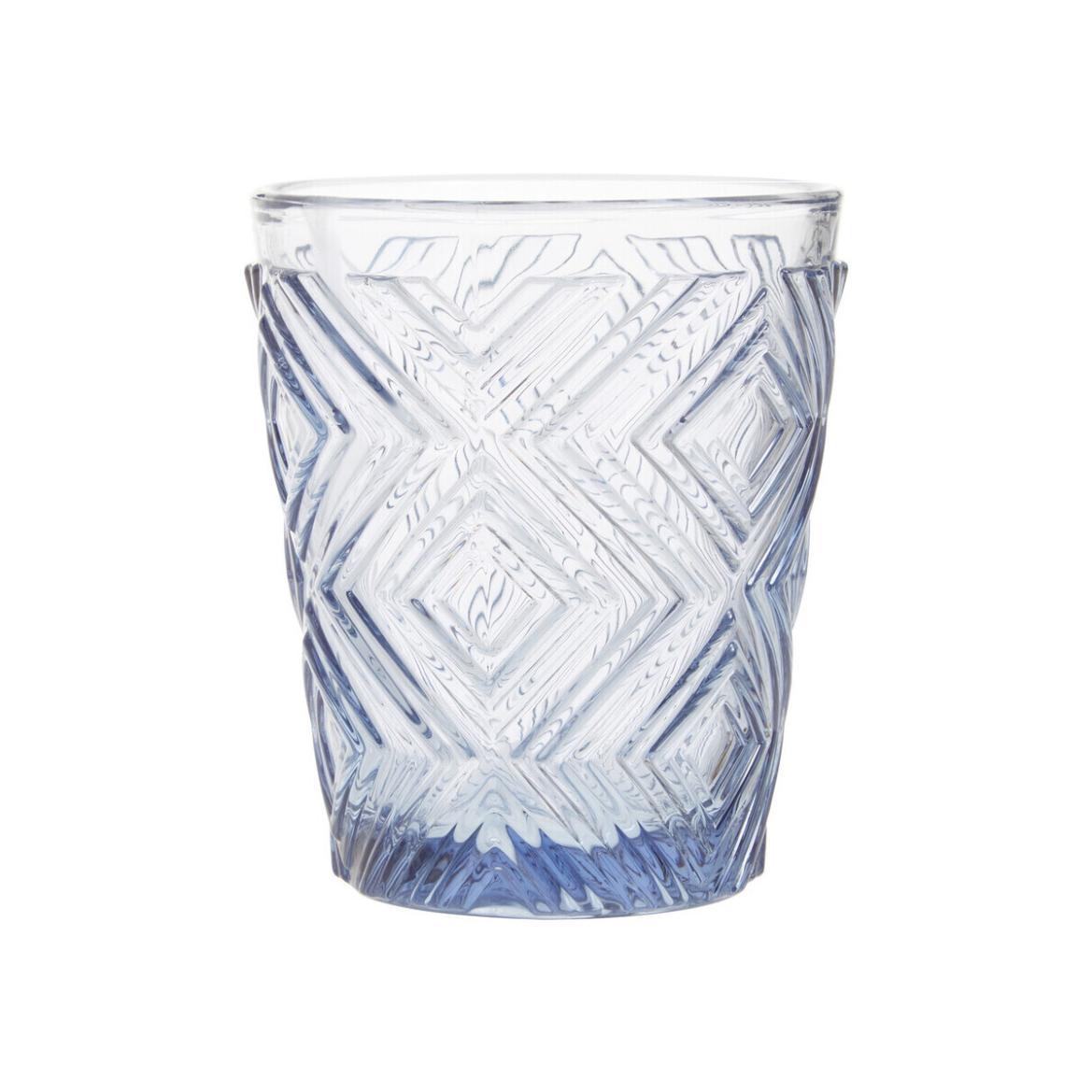 Fleur Set Of Four Embossed Blue Tumblers