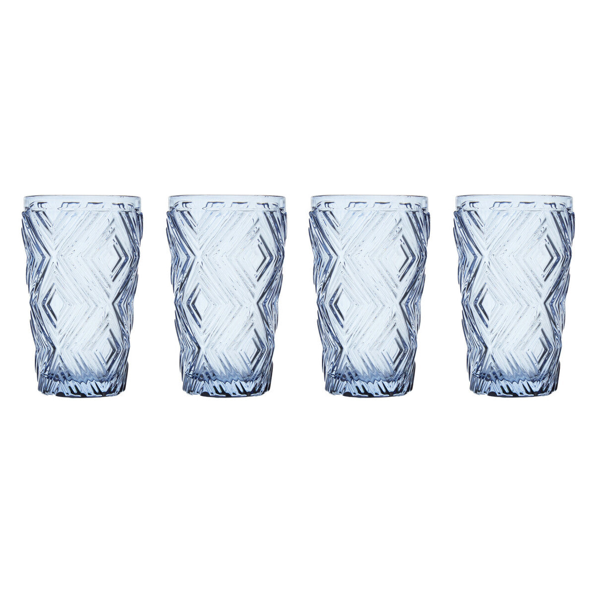 Fleur Set Of Four Blue Highball Glasses