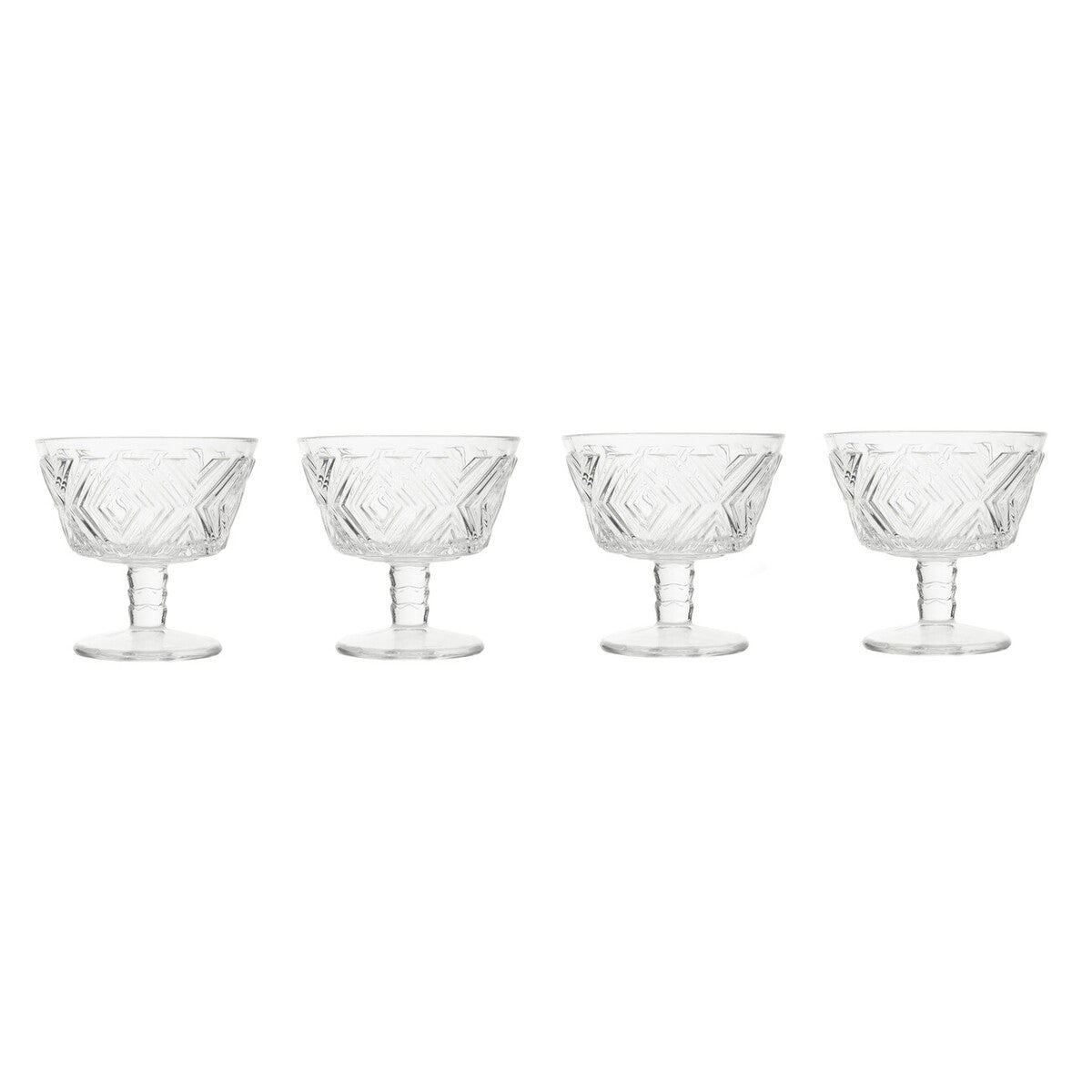 Fleur Set Of Four Clear Dessert Dishes