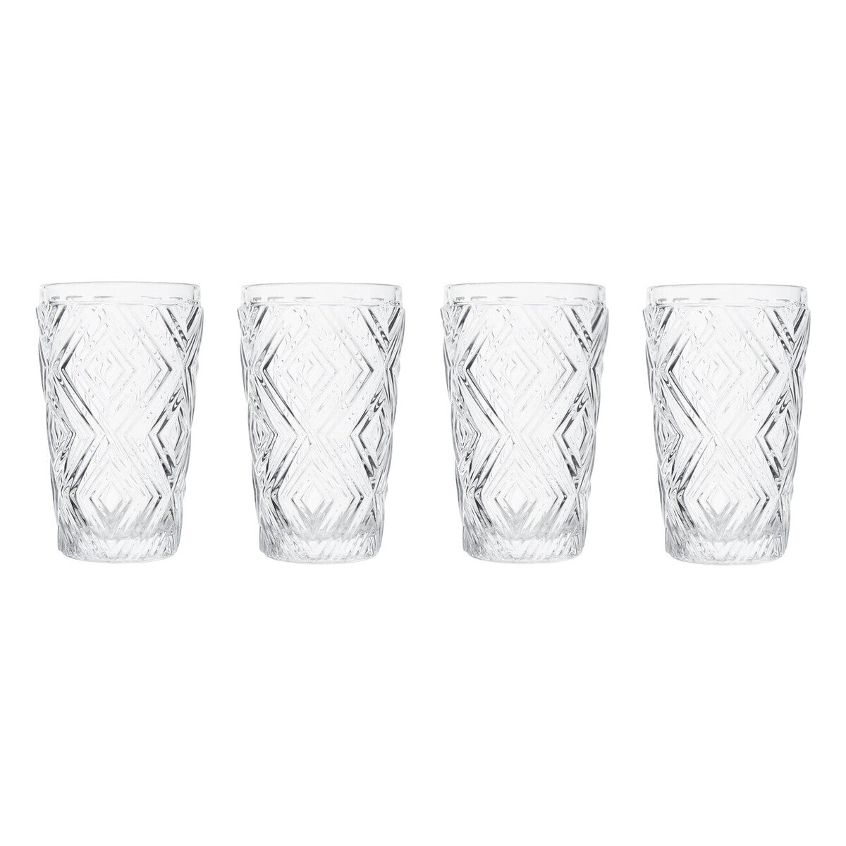 Fleur Set Of Four Clear Highball Glasses