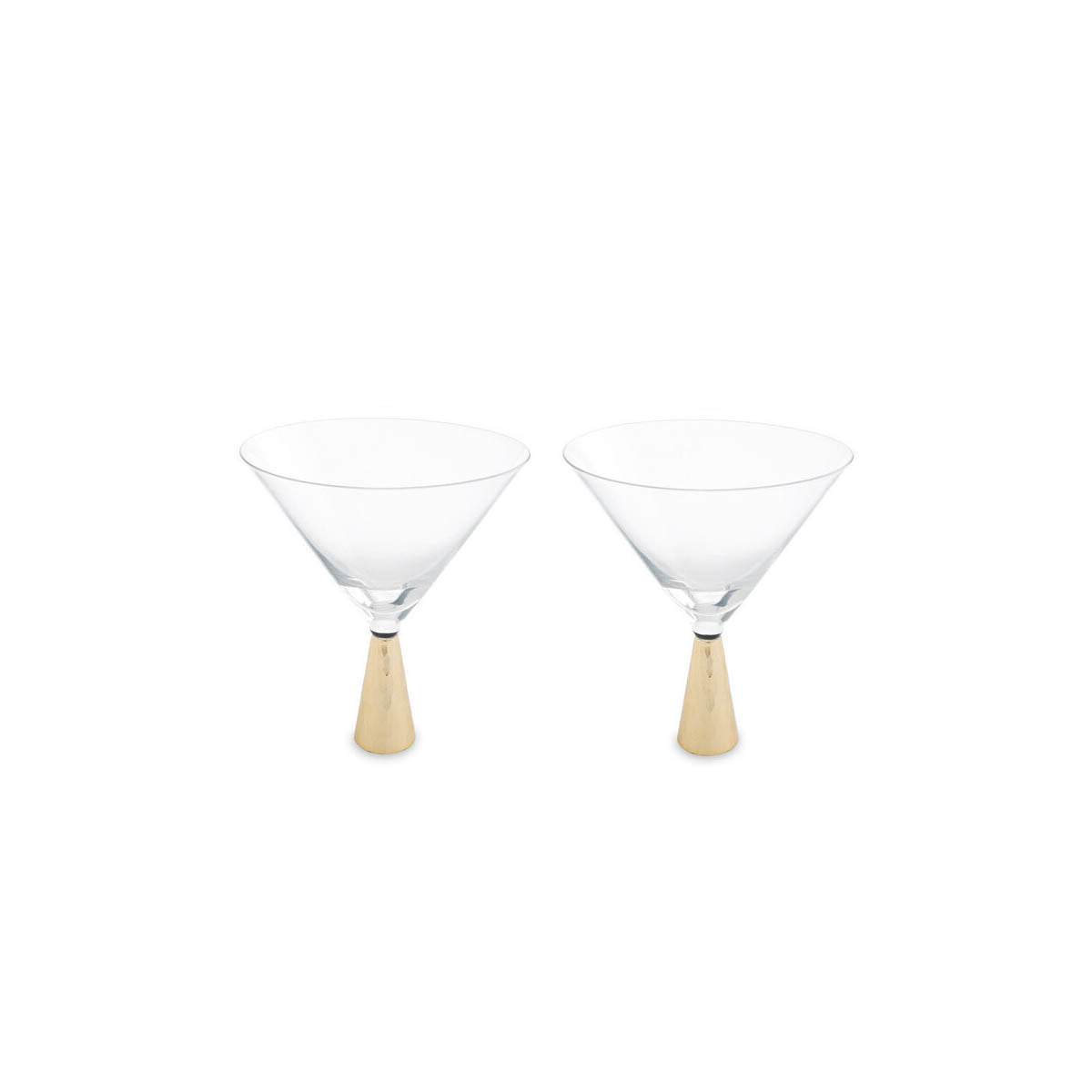 Astrid Set Of Two Cocktail Glasses With Gold Finish Stem