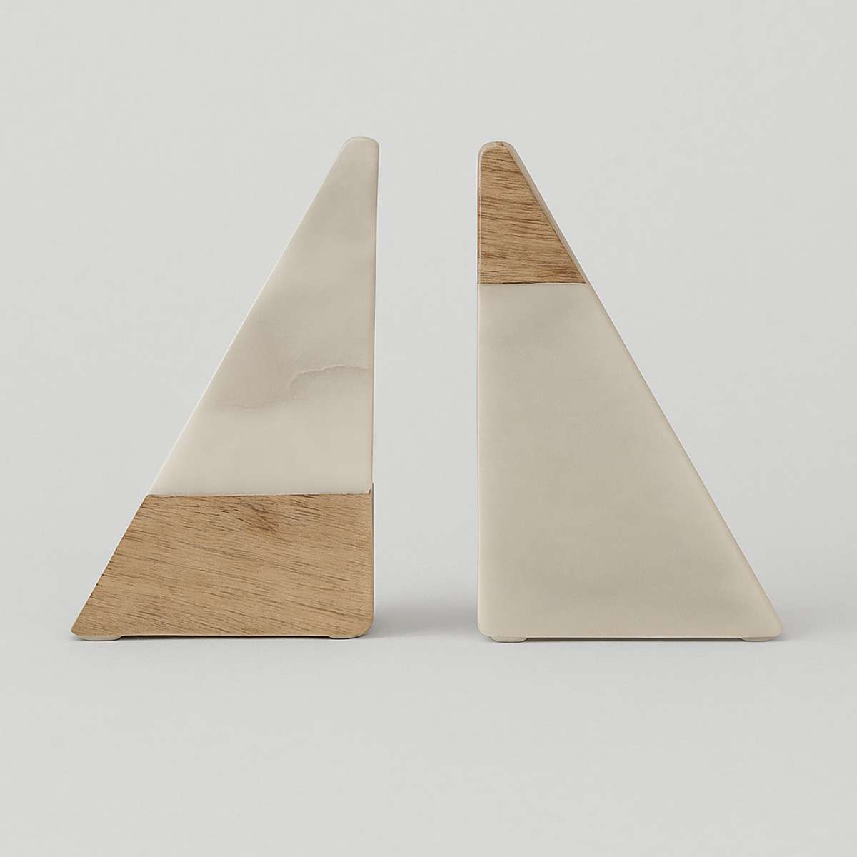 Sena White Marble And Mango Wood Bookend