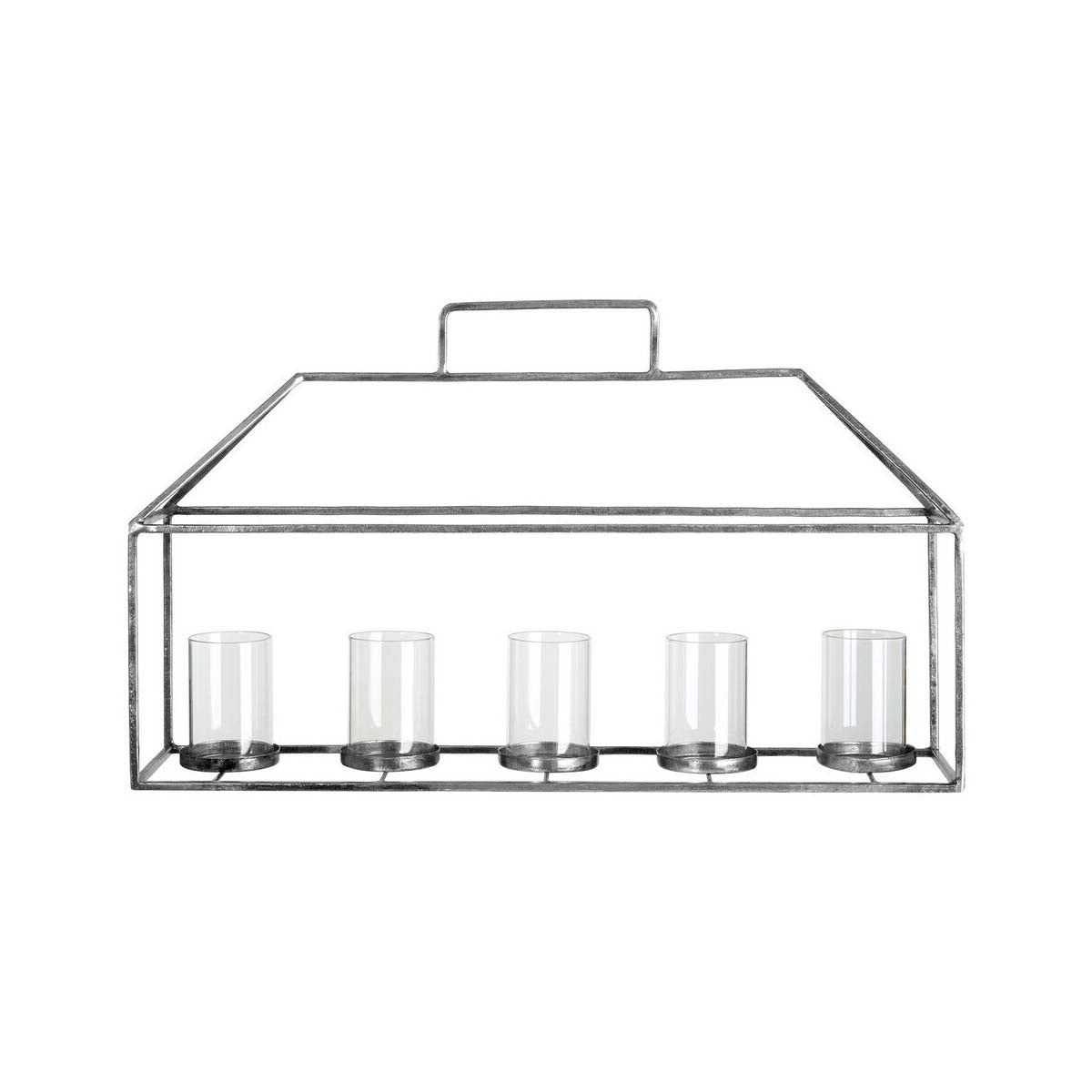 Reza Candle Holder with Silver Finish