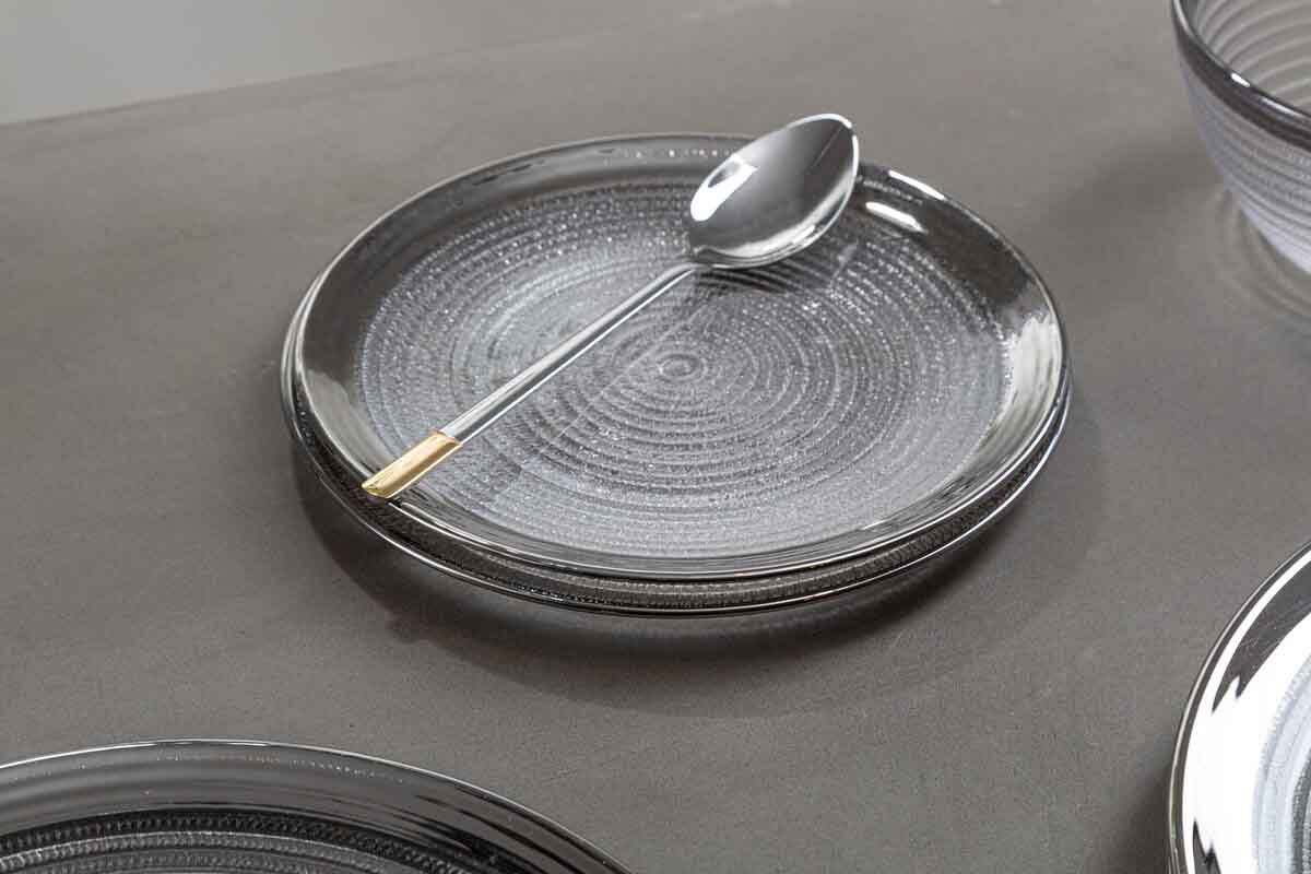 Ida 33cm Embossed Charger Plate With Silver Rim