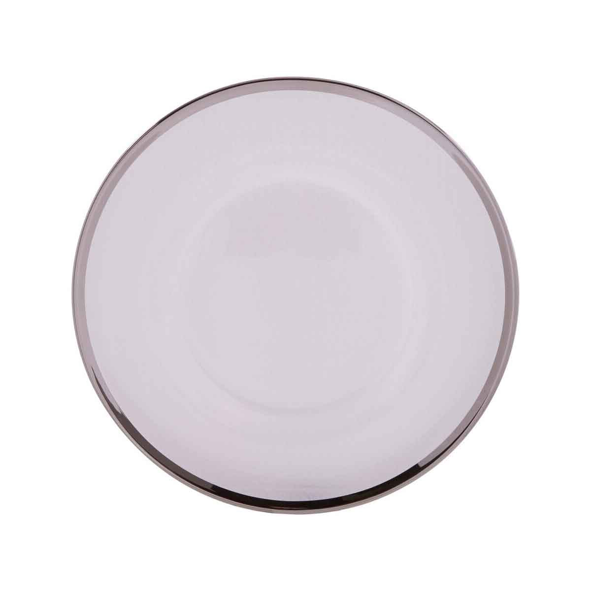Ida 33cm Glass Charger Plate With Silver Rim
