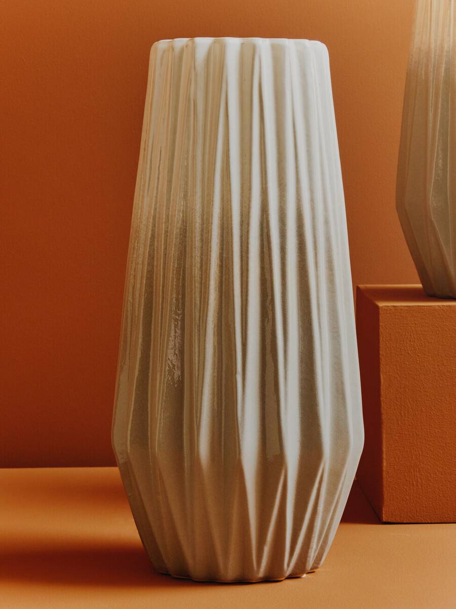 Azul Large Grey and White Ceramic Vase