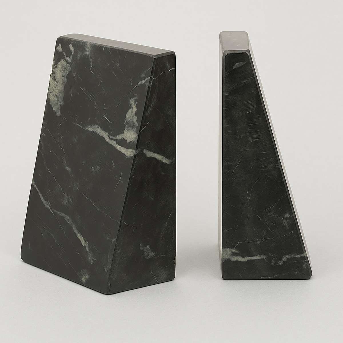 Marris Set Of Two Black Marble Bookends