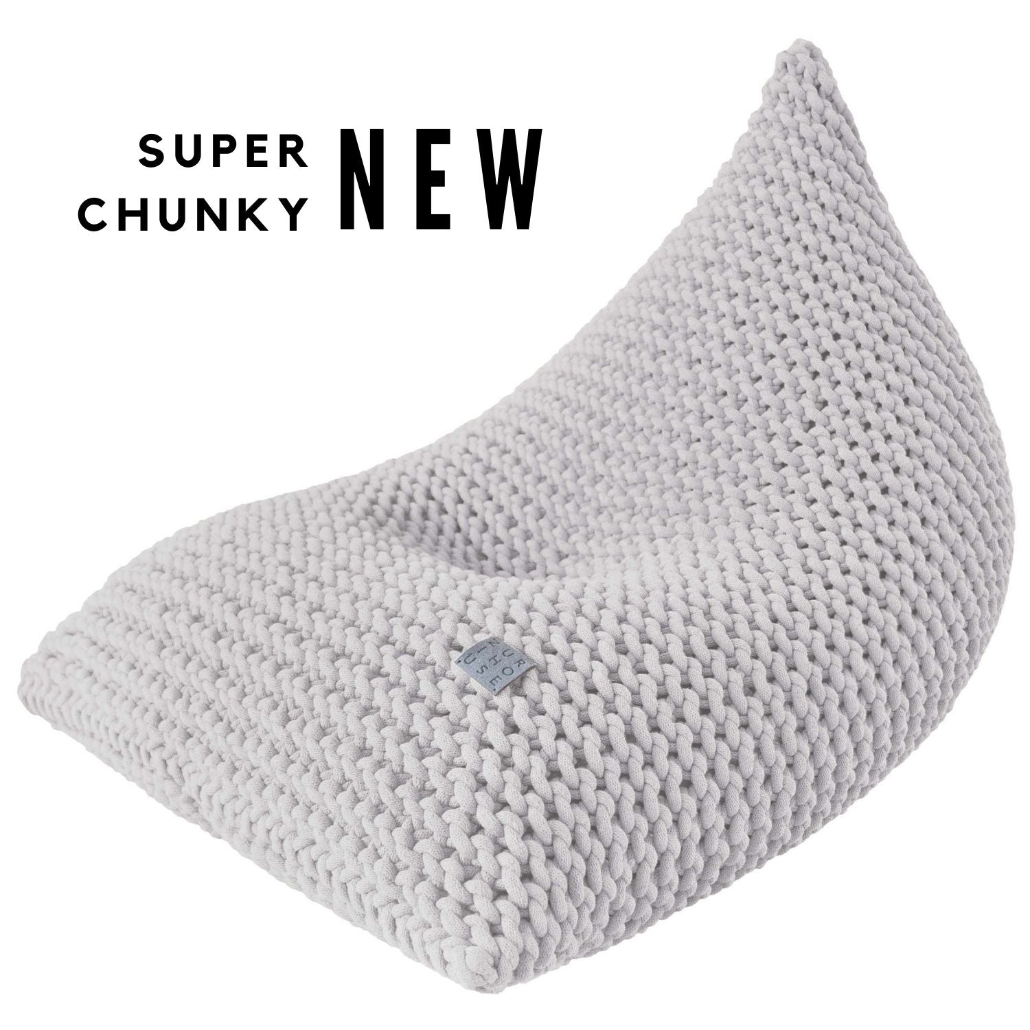 Chunky Knitted Bean Bag | LIGHT GREY