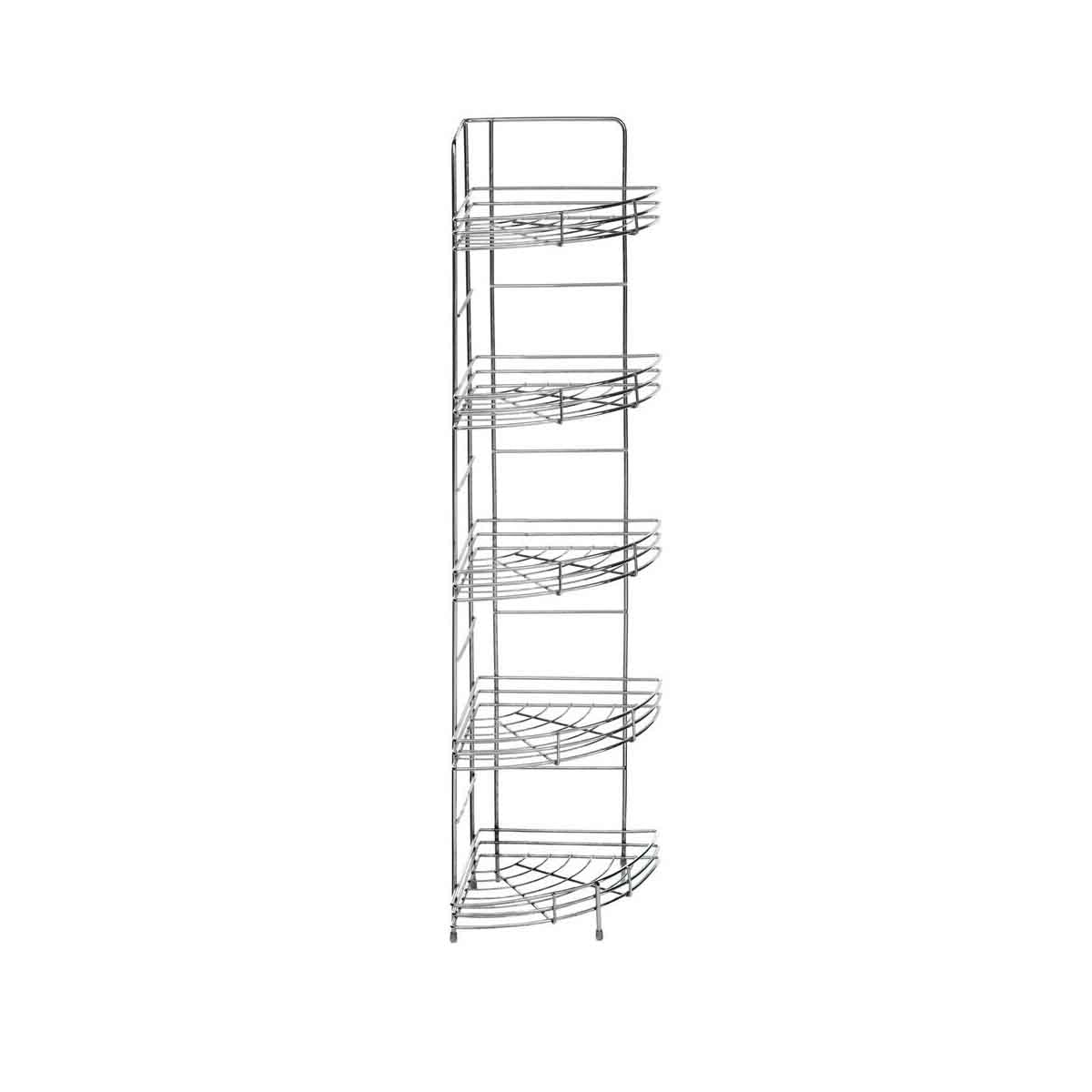 5 Tier Chrome Corner Storage Rack
