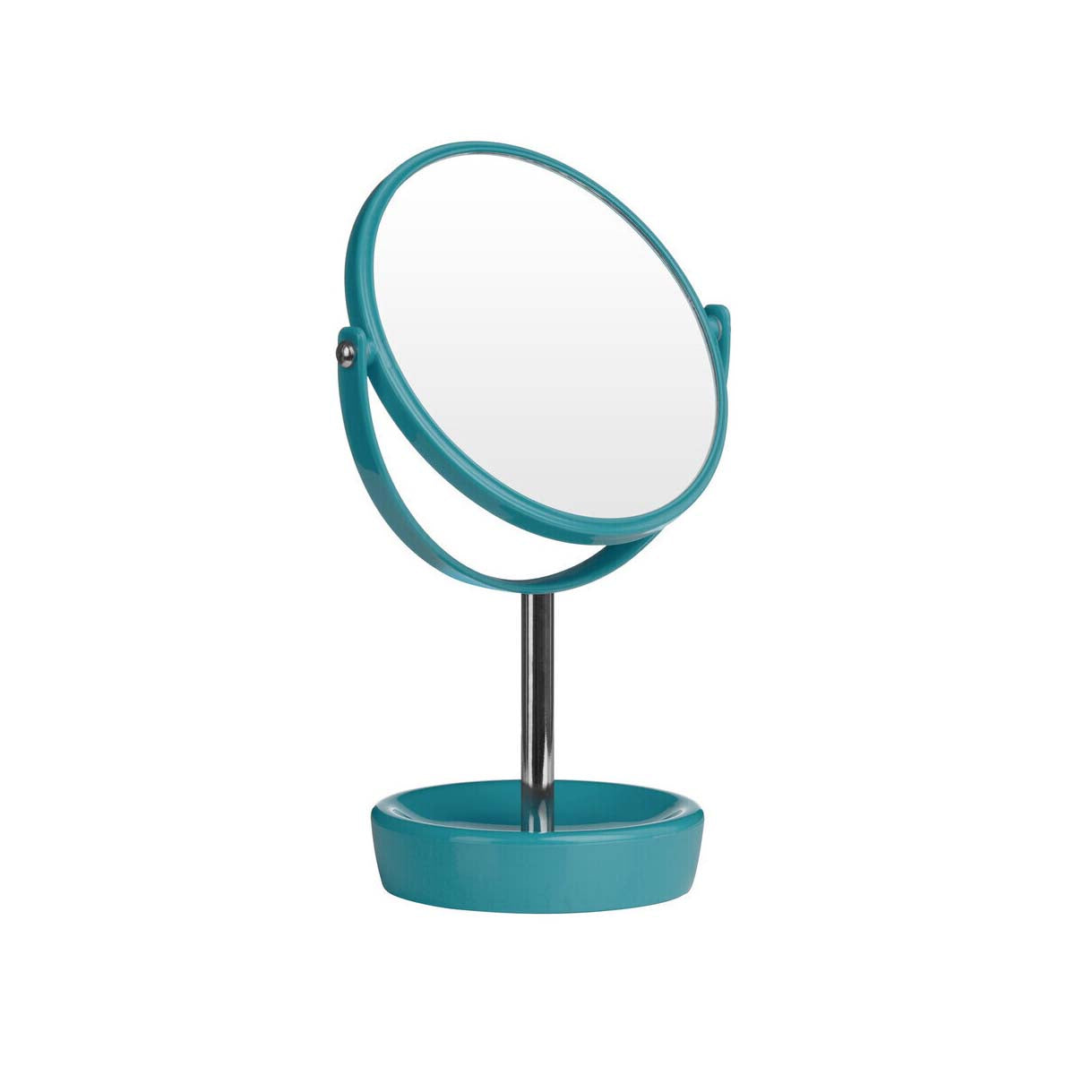 Turquoise Plastic Swivel Table Mirror