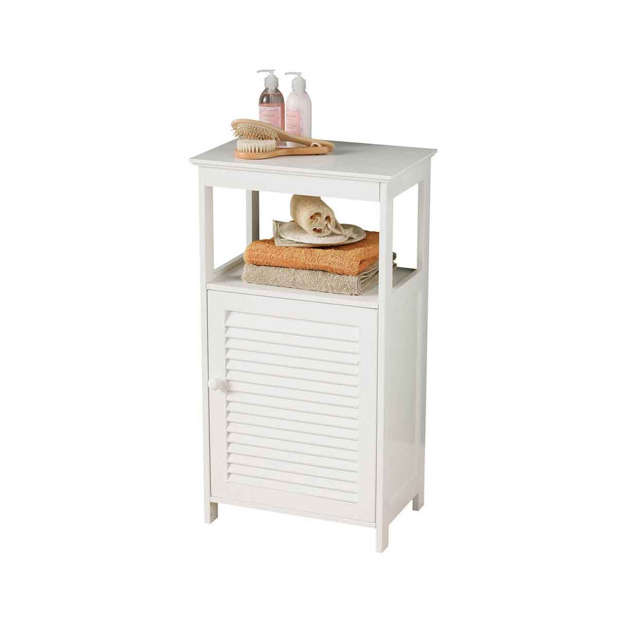 Shutter White Wood Floor Cabinet