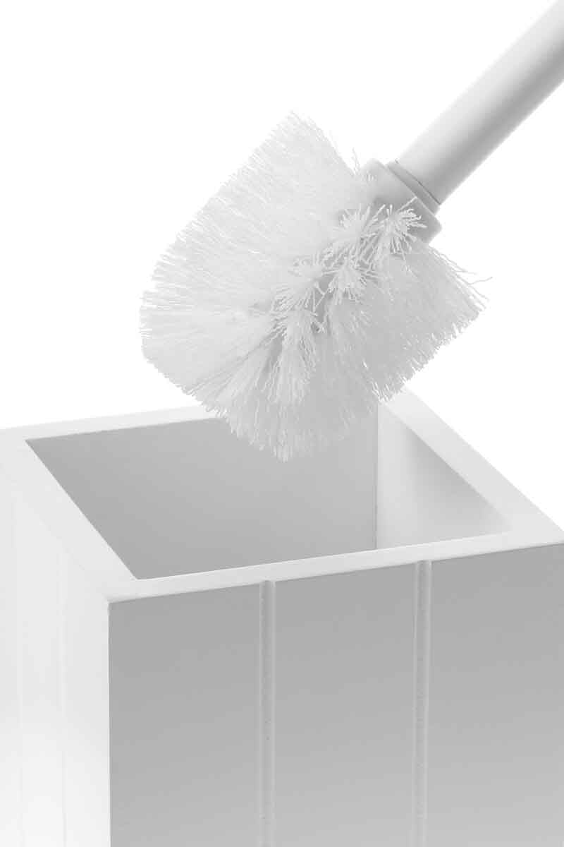 Portland White Wooden Toilet Brush Holder