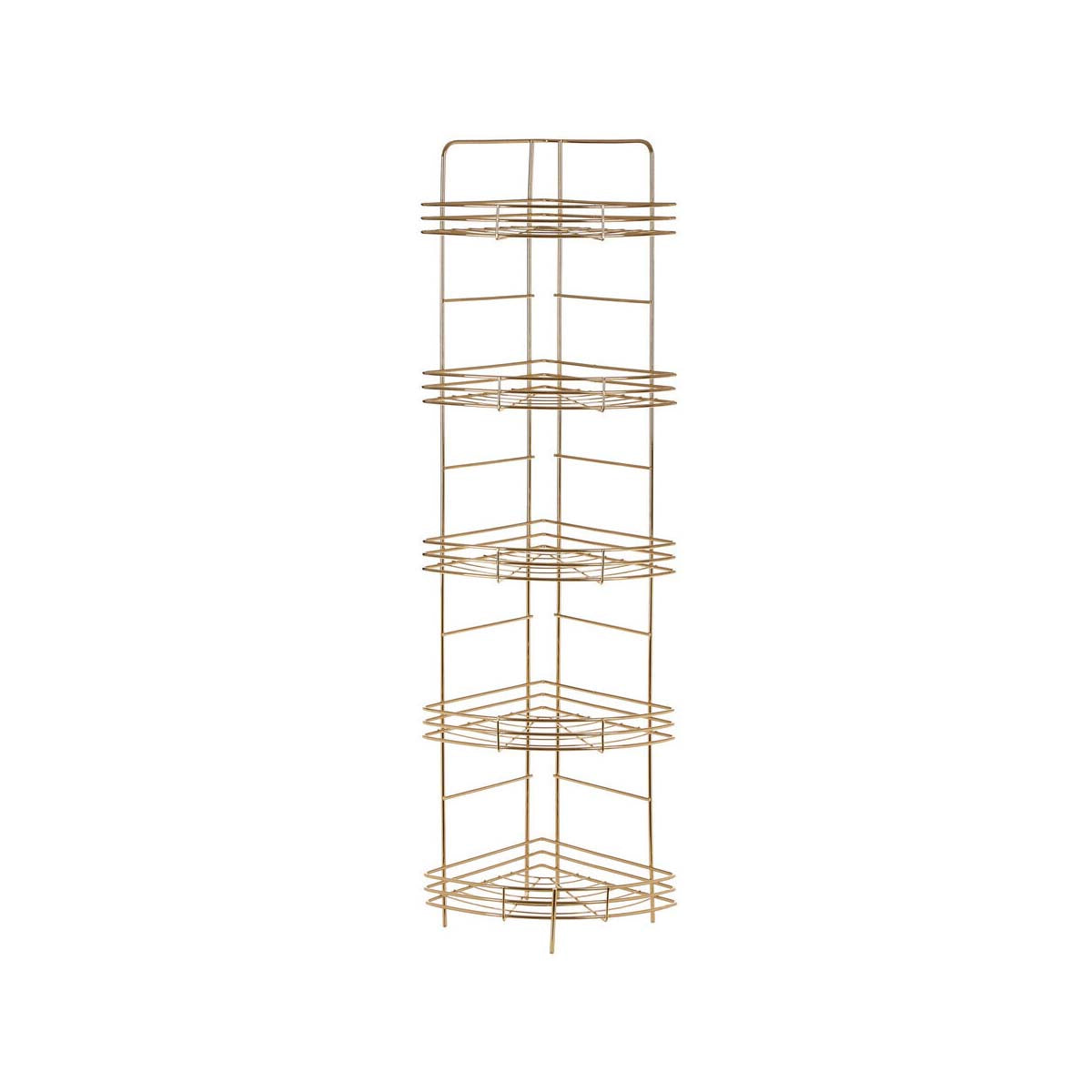 Dara 5 Tier Gold Finish Corner Storage Rack