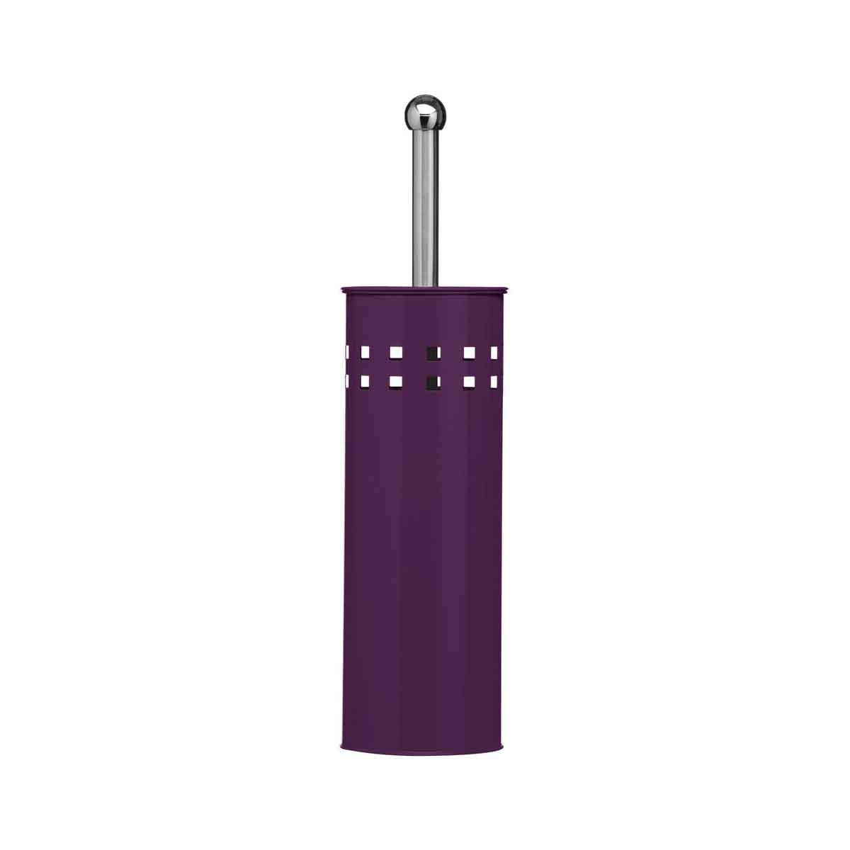 Indy Purple Square Design Toilet Brush Holder