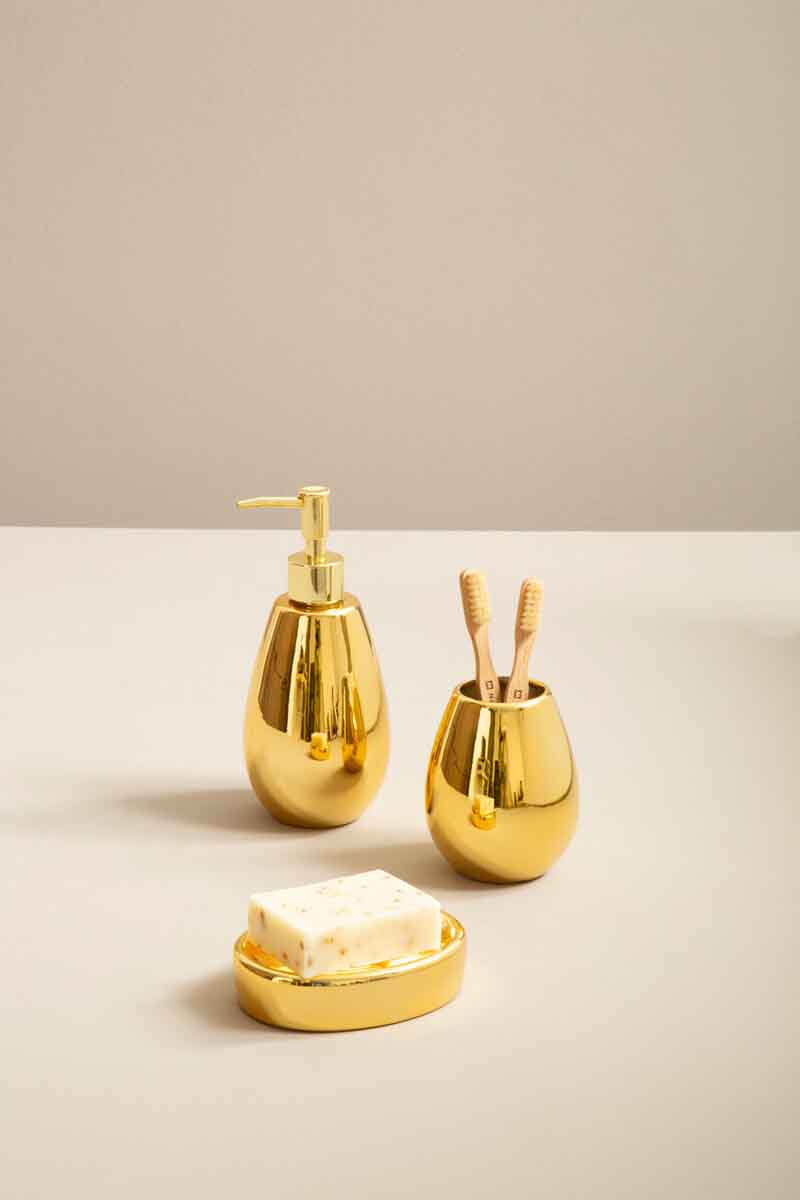 Magpie Dolomite Gold 3Pc Bathroom Set