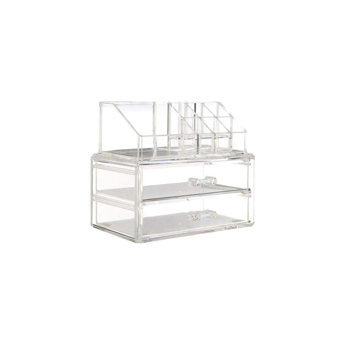 Clear 9 Pc Cosmetics Organiser With 2 Drawers
