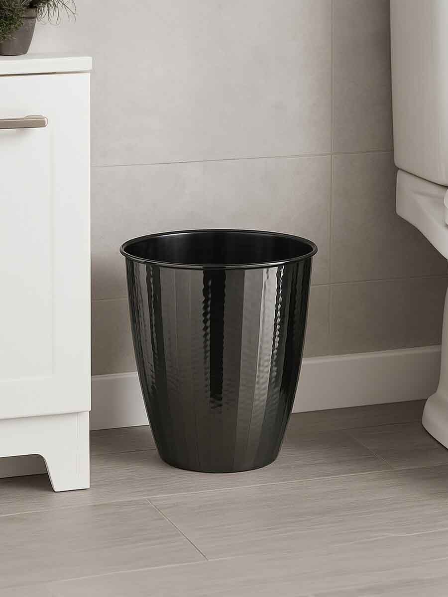 Hammered Black Nickel Finish Waste Bin