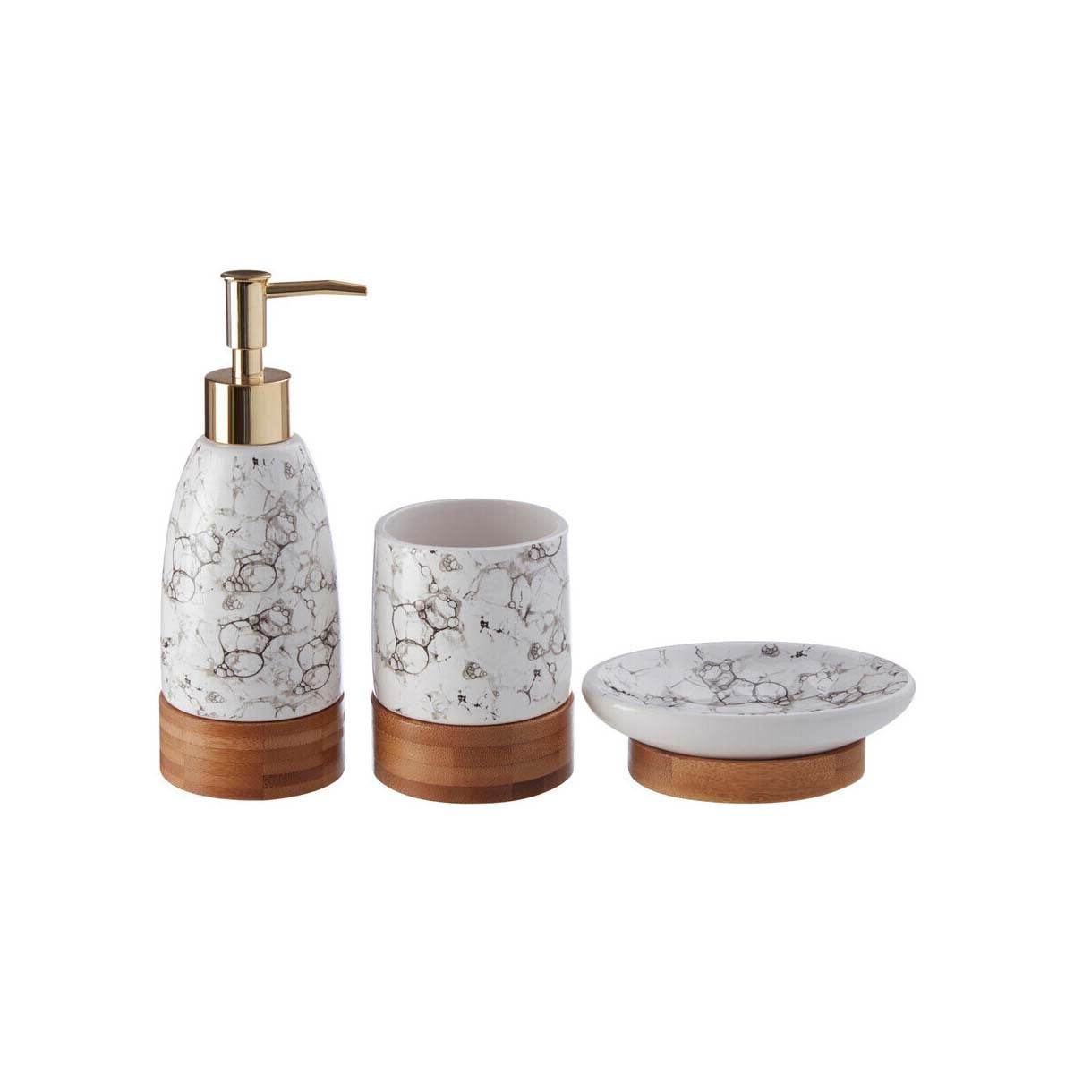 3 Pc Bubble Print Bathroom Set