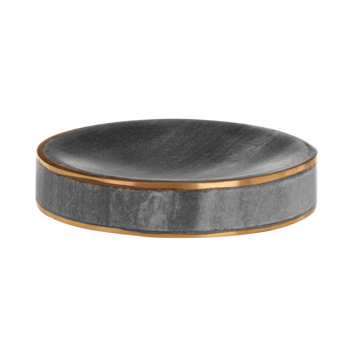 Grey Marble Brass Soap Dish