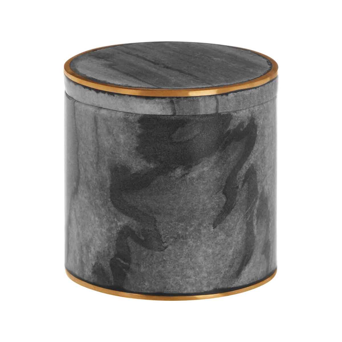 Grey Marble Brass Storage Pot