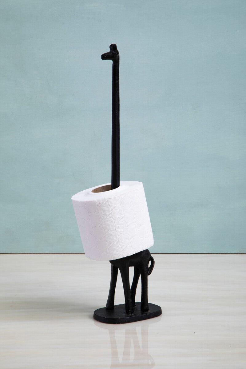Fauna Black Giraffe Toilet Roll Holder