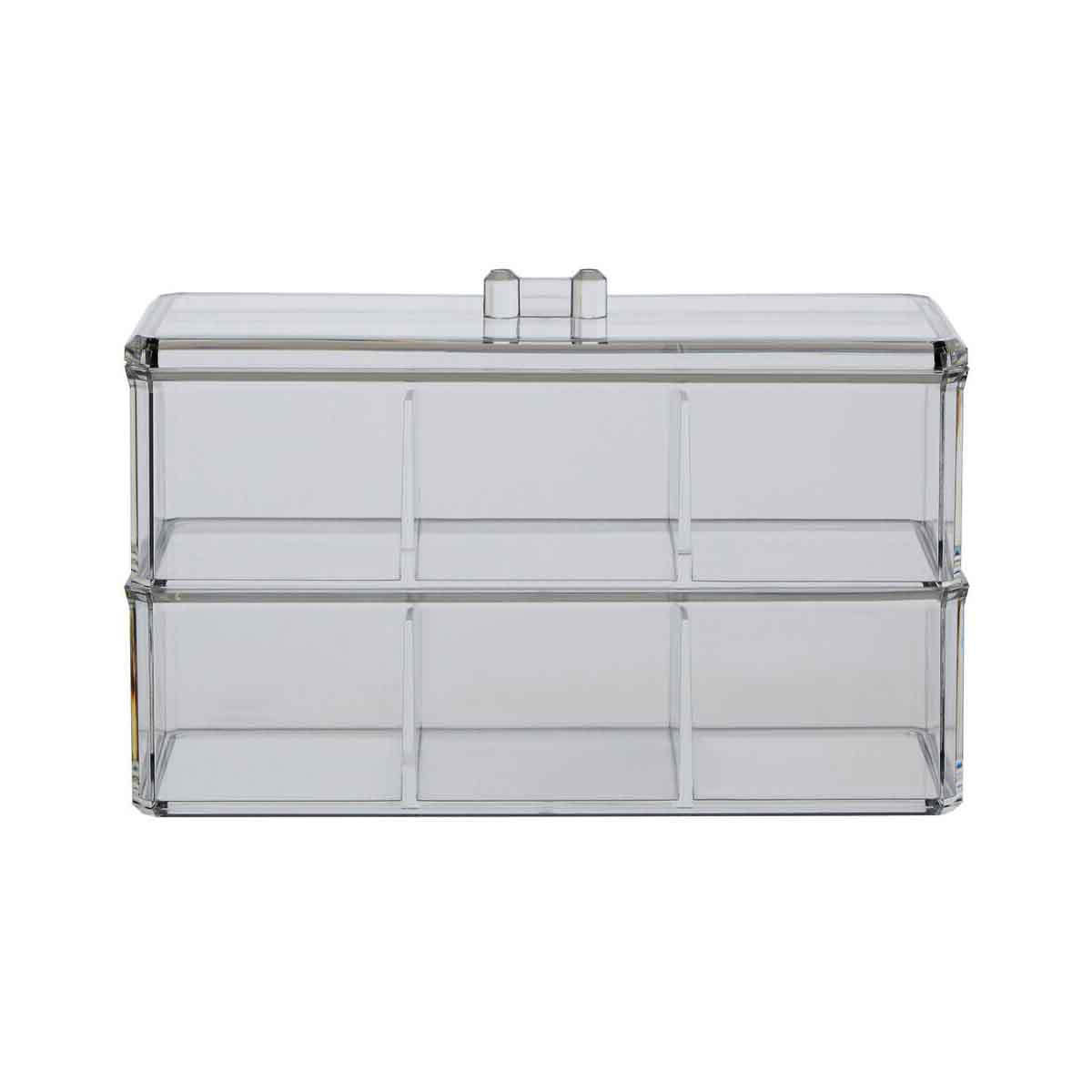 Romm Six Compartment Clear Plastic Cosmetics Organiser