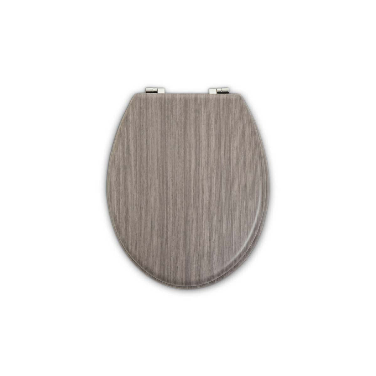 Brooks Grey Wood Toilet Seat