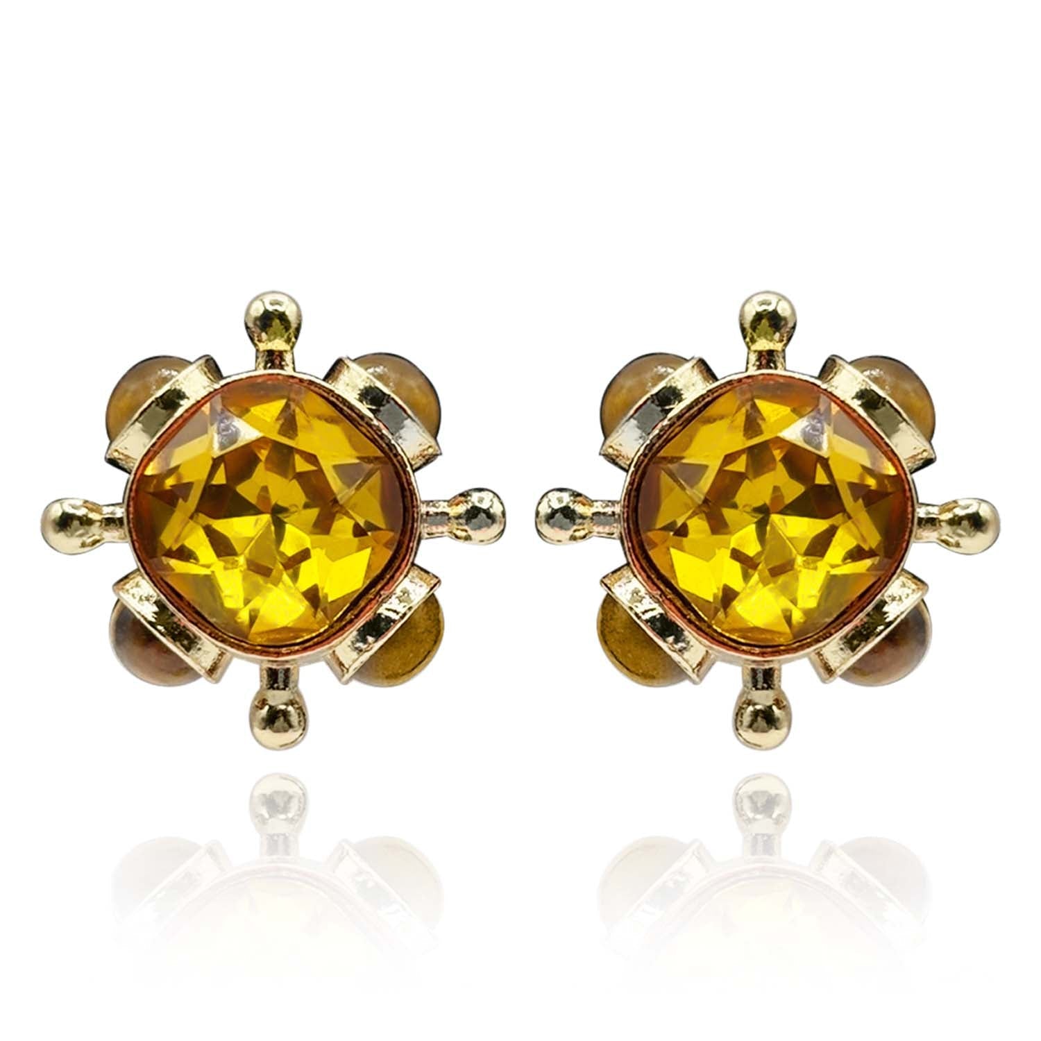 Topaz and Tigereye Sputnik Earrings