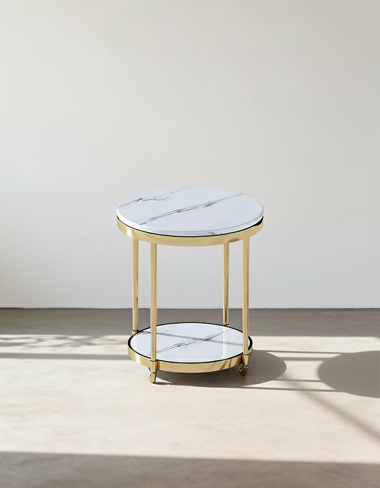 Abbas Side Table, Marble Top