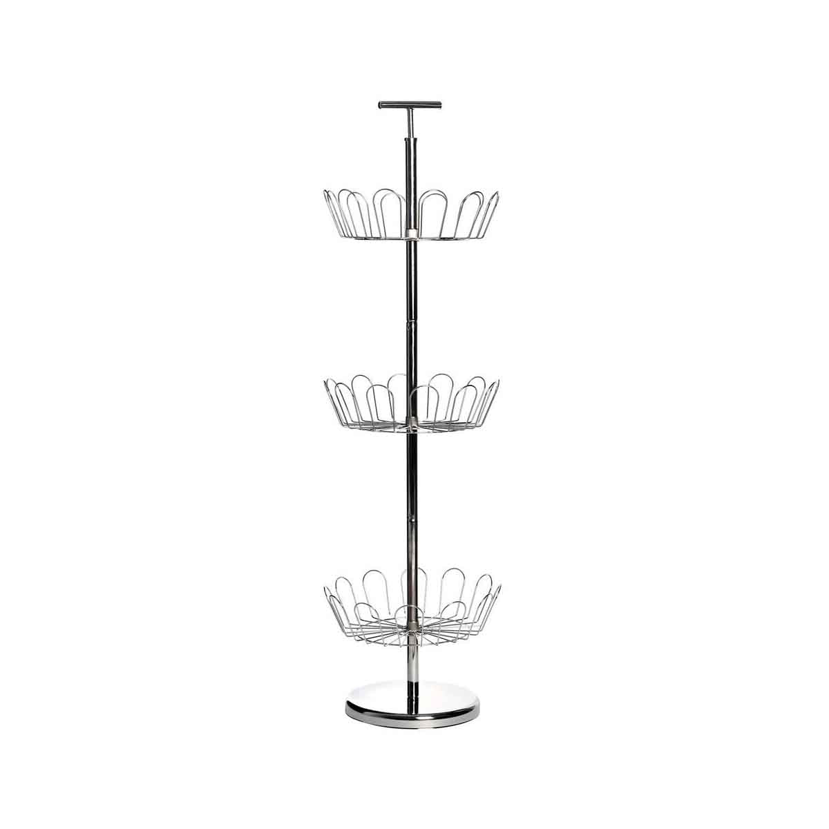 Tavia Revolving Silver Shoe Stand