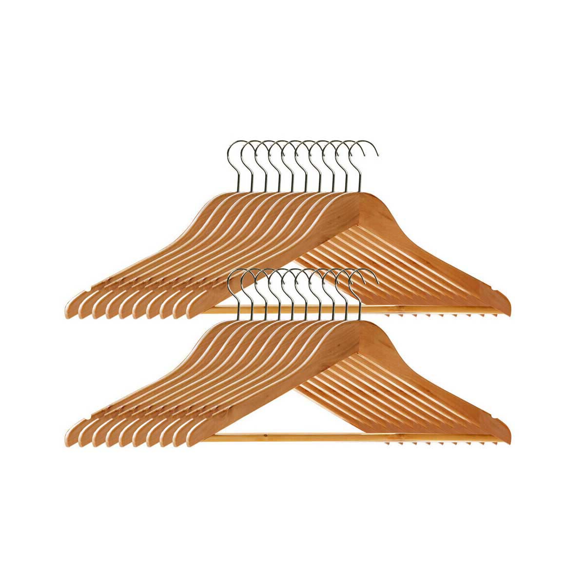 Set Of Twenty Wooden Clothes Hangers