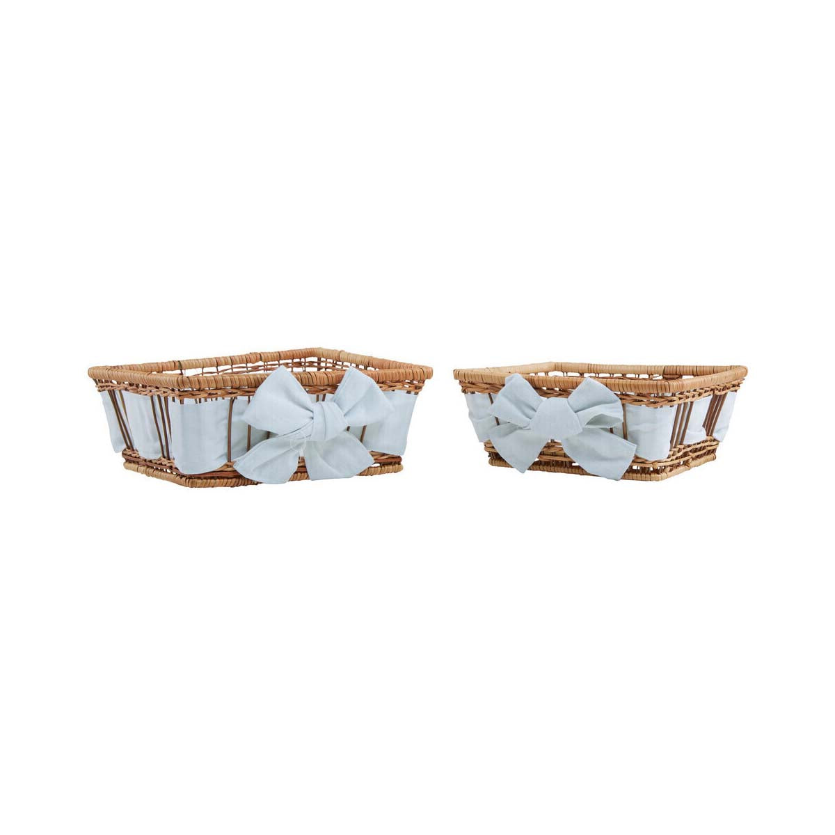 Set Of Two Natural Fern With Lining Baskets