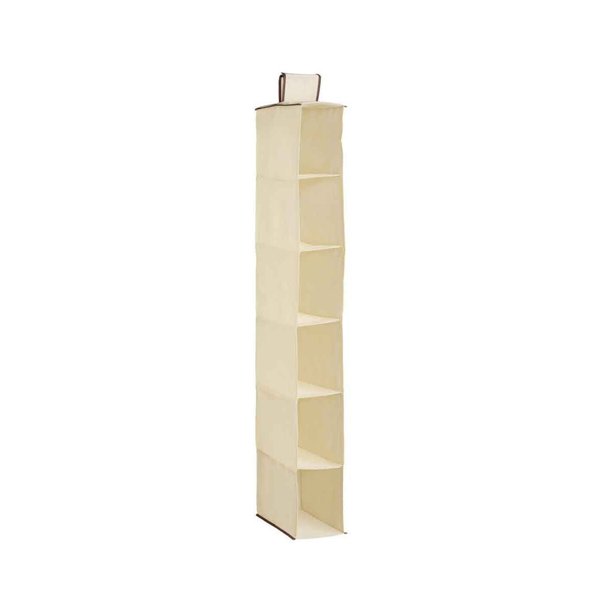 6 Section Cream Hanging Shoe Organiser