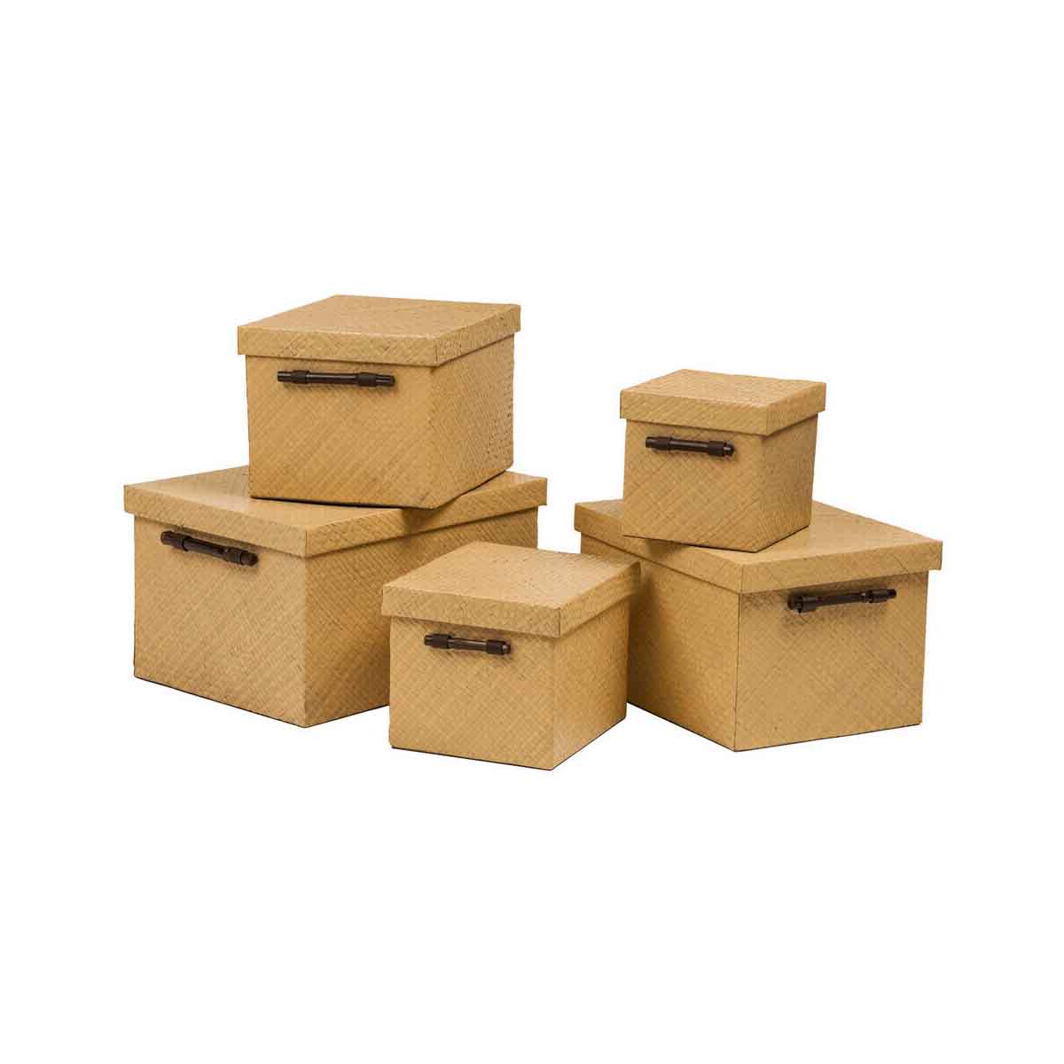 Pandanus Natural Bamboo Storage Boxes
